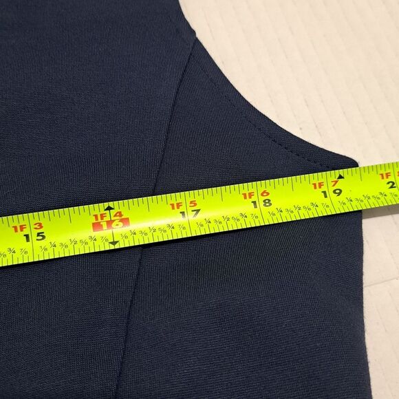 French Connection Lula Scalloped Edge V Neck  Mini Dress Duchess Blue  Sz 12 NWT - Picture 8 of 13